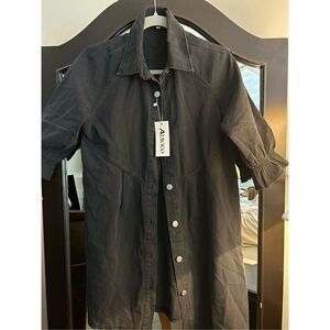 NEW Denim Shirt Dress 1/2 Sleeve Button Down Babydoll XS